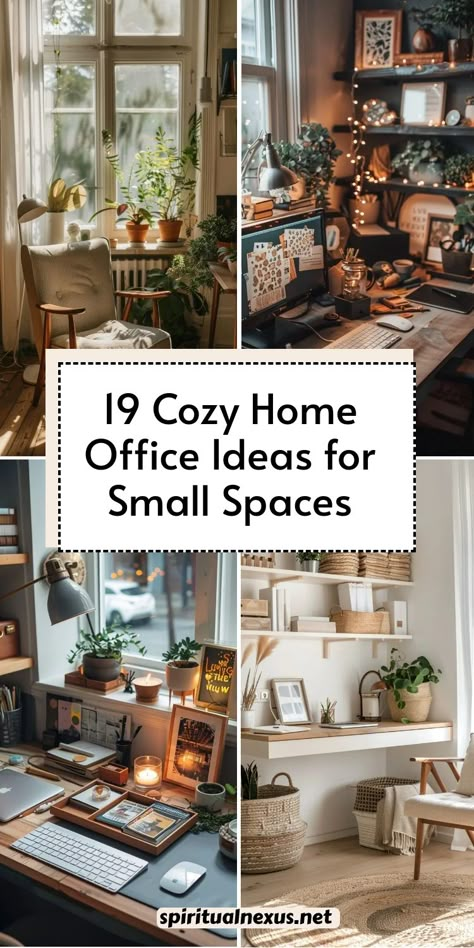 Even a small space can be transformed into a cozy and efficient office! Use clever storage solutions, soft lighting, and compact furniture to maximize comfort and style. These ideas will make your small home office feel spacious and inspiring! #SmallSpaceDesign #CozyOfficeIdeas #WorkSmart Office Couch Design, Study Room Small Space, Very Small Study Room Ideas, Computer Space In Living Room, Couch In Office Small Spaces, Desk Ideas For Small Spaces Offices, Clever Office Ideas, Office Studio Space, Tiny Living Room Office Combo