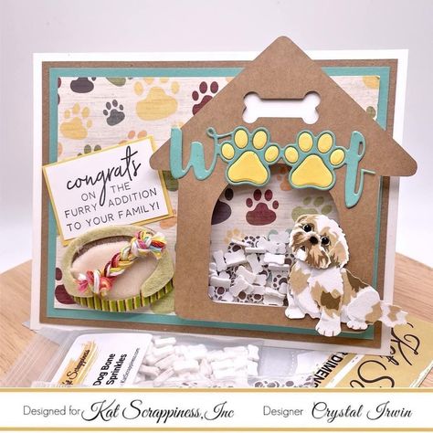 Kathleen Driggers on Instagram: “Hello Crafters! Designer Crystal (@crystalcrafts20) is sharing an adorable card today featuring the NEW Doghouse Shaker card kit with the…” Watercolors Paints, Dog Cards Handmade, Shaker Cards Tutorial, Frame Overlay, Dog Journal, Dog Scrapbook, Ink Markers, Dogs Stuff, Paper Crafting Ideas