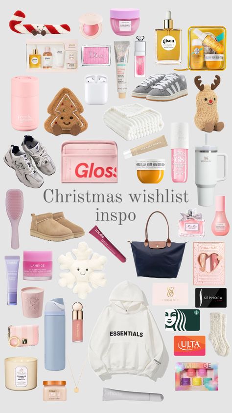 christmas wishlist inspo! #christmas #inspo #christmaslist #fyp #foryou Christmas Gift Ideas 10-11, Stuff For Teens For Christmas, Christmas Stockings Stuffer Ideas, Things To Get Friends For Christmas, Things To Get Your Best Friend Christmas, That Girl Christmas, What To Add To Your Christmas List, It Girl Christmas List, What To Get Your Friends For Christmas