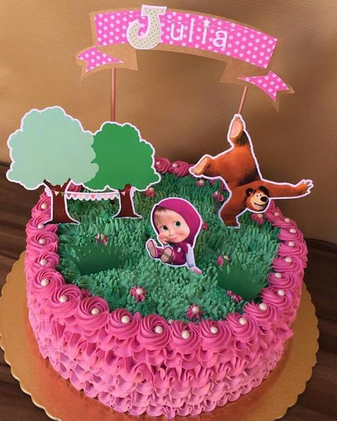 Masha and the Bear printable - Masha and the Bear Number 3 Centerpieces ... image.