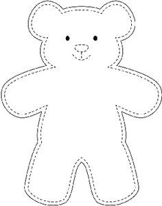 Sample Teddy Bear Template - wikiHow Teddy Bear Outline, Teddy Bear Template, Fabric Dolls Tutorial, Bear Stencil, Bear Template, Diy Teddy Bear, Fabric Doll Pattern, Bear Patterns Free, Teddy Bear Sewing Pattern