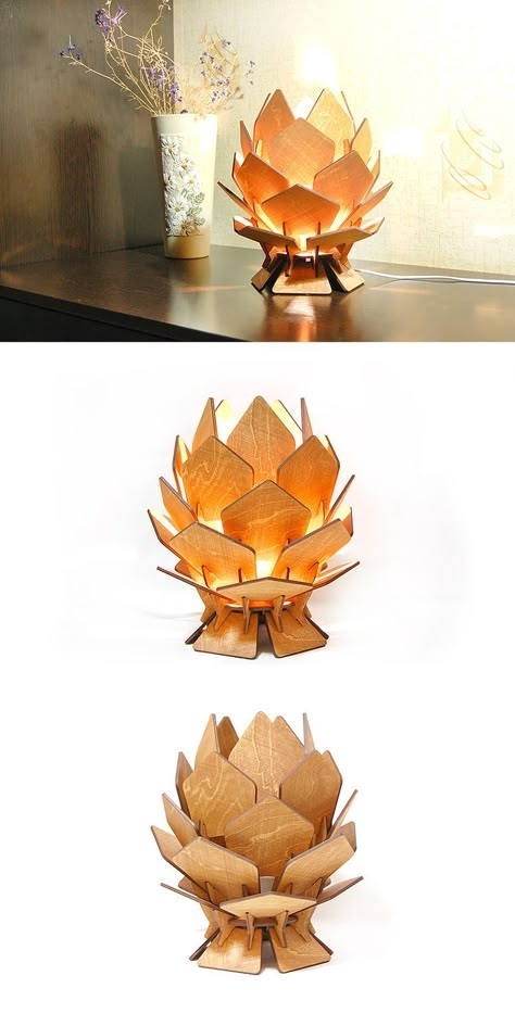 Diy Bedroom Lamp, Plywood Lamp, Laser Cut Lamps, Desktop Lamp, Cardboard Sculpture, Flower Lamp, Bedroom Lamp, Lamp Bedside, Wood Lamp