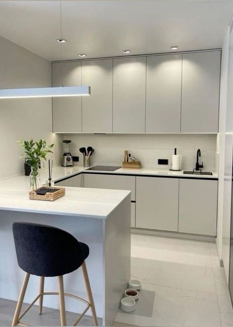 Modern Apartment Aesthetic Kitchen, Simple Minimalist Apartment, House Stuff Ideas, Apartment Remodel Ideas, Apartment Inspiration Kitchen, Cozinha Aesthetic, Modern Apartment Kitchen, Modern Kitchen Aesthetic, Almirah Designs