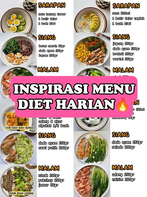 Diet Menu Malaysia, Jadwal Makan Diet, Menu Makanan Diet Sehat, Menu Diet Simple, Makanan Sehat Healthy, Semangat Diet, Healthy Menu Planning, Menu Makanan Diet, Diet Menu Plan