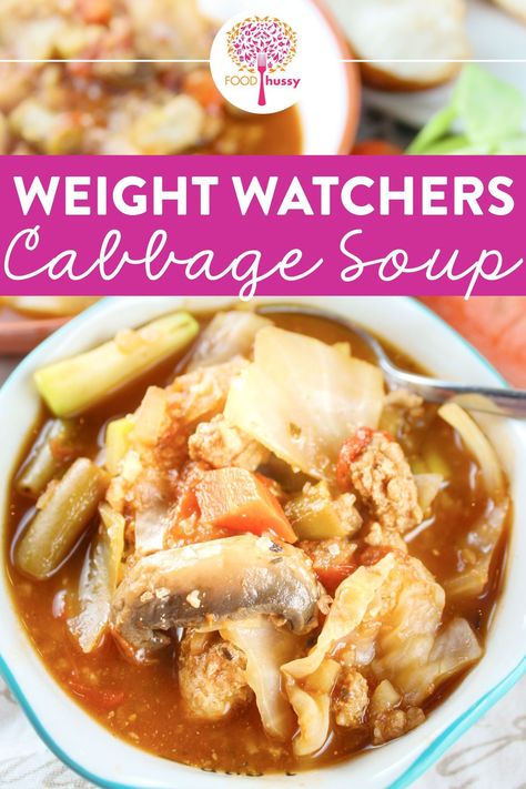 This is by far the BEST cabbage soup you’ll ever eat! Luckily it’s even GOOD FOR YOU! This Weight Watchers Cabbage soup recipe is filled with eight vegetables plus ground turkey to make it even heartier. Weight Watchers Cabbage Soup Recipe, Weight Watchers Cabbage Soup, Best Cabbage Soup, Turkey Vegetable Soup, Cabbage Soup Recipe, Cabbage Roll Casserole, Easy Soup Recipe, Frozen Cauliflower Rice, Cabbage Roll