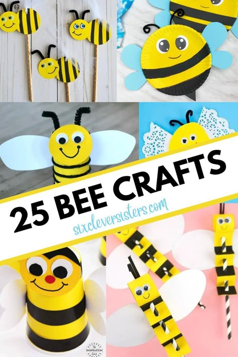 If you're looking for bee crafts for kids, you will find loads of ideas here! From bee crafts for toddlers to 3D bee crafts and everything else bee related! Bee-inspired! #crafts #crafttime #kidsactivities #kids #activity #toddler #preschool