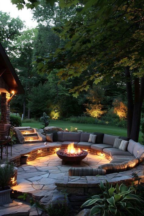 Oregon Cabin, Build Outdoor Furniture, Backyard Goals, Ultimate Backyard, Outdoor Fireplace Designs, Big Backyard, Backyard Pavilion, Backyard Renovations, Connection To Nature