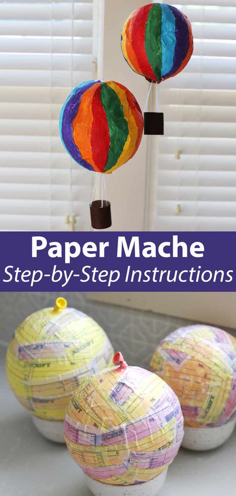 How to Paper Mache - Childhood Magic How To Paper Mache, Paper Mache Balloon, Paper Mache Art Projects, Easy Paper Plate Crafts, Paper Mache Crafts For Kids, Craft For All Ages, Plate Crafts For Kids, Paper Mache Projects, Making Paper Mache