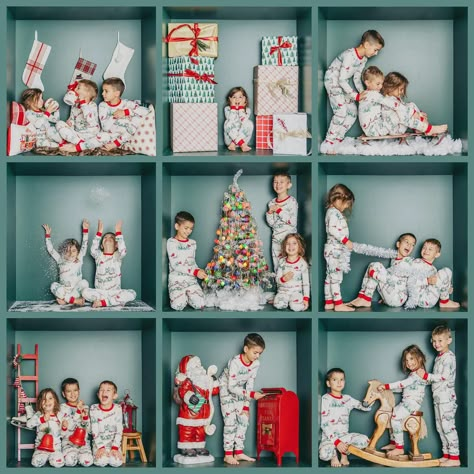 How to Edit Inside the Box Photos - brittnierenee.com Inside Christmas Mini Sessions, Cheap Christmas Picture Ideas, Kids In Box Christmas Pictures, Cardboard Box Photography, Christmas Family Photo Ideas Indoor, Christmas Home Photoshoot Kids, 12 Days Of Christmas Photoshoot, Diy Holiday Pictures, Holiday Box Photoshoot