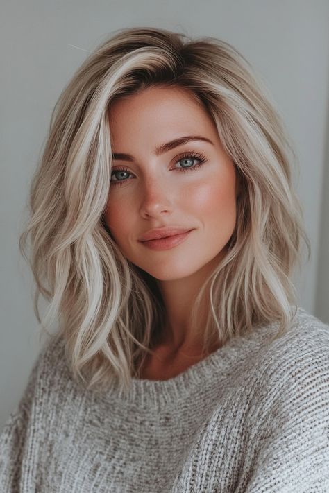 31 Must-See Hairstyles for Older Women with Fine Hair in 2024 – CreativeBooster Lob On Fine Hair, Fin Hairstyles, Wavy Lob Side Part, Blonde Hair W Dimension, Honey Blonde Balayage Shoulder Length, Blonde Hair With Layers Short, Harmonize Beauty Haircut, Hairstyles For Fine Blonde Hair, Old Money Mid Length Hair