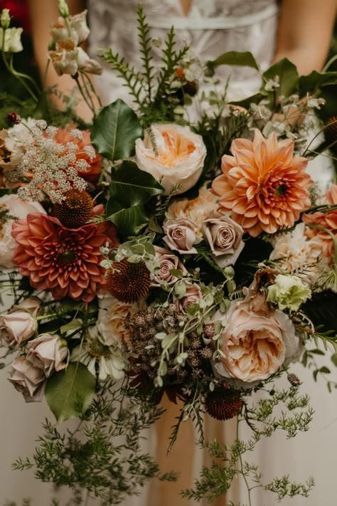 Peach, burnt orange, dusty rose; these are marvelous colors for a unique and inviting autumn wedding. Flowers for a Fall wedding bouquet. Flowers for an October or November wedding in New Jersey or New York. Follow for more wedding inspiration! | NJ Wedding Florist, A Petal to Peddle | Always bespoke. Never Basic. Fall Wedding Flowers Wildflowers, Autumn Wedding Flowers October Bridal Bouquets Bridesmaid, Rustic Fall Wedding Flowers Bride Bouquets, September Wedding Rustic, Muted Fall Bouquet, Neutral Fall Wedding Flowers, Fall Bridal Bouquet November, Fall Wedding Flowers Burgundy, Rustic Boho Wedding Bouquet