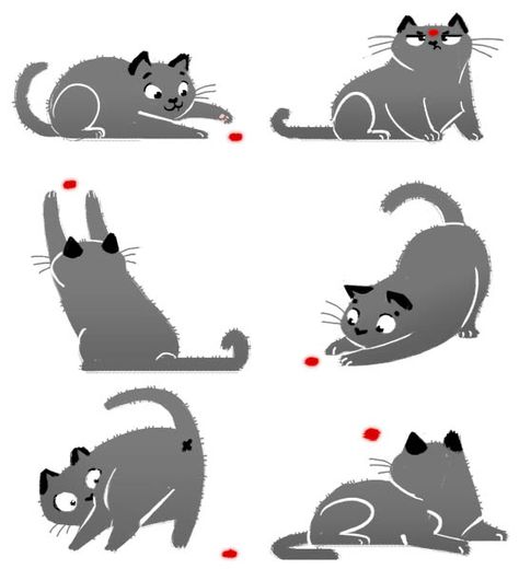 'The Laser Pointer' by Daily Cat Doodles Cat Playing Illustration, Funny Cat Illustration, Cat Doodles, Cats Playing, Cat Doodle, Cat Illustrations, Grey Cat, Laser Pointer, Cat Character