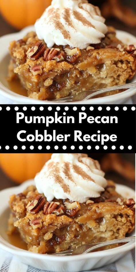 Searching for a new pumpkin recipe? This Pumpkin Pecan Cobbler is a fantastic choice. Combining cobbler easy preparation with pecan pie recipe flavors, it’s one of the best dessert recipes this season. Pecan Cobbler Recipe, Pumpkin Pecan Cobbler, Pumpkin Cobbler, Pecan Cobbler, Cobbler Easy, Warm Desserts, Pumpkin Pecan Pie, Easy Pumpkin Pie, Cobbler Recipe