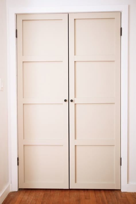 Hinge Closet Doors, Door Ideas For Walk In Closet, Updating Bifold Closet Doors Linen, Louver Closet Door Makeover, Pantry Closet French Doors, French Doors To Closet, Alternate To Bifold Closet Doors, Double Bifold Doors Into French Doors, Accordian Door Replacement