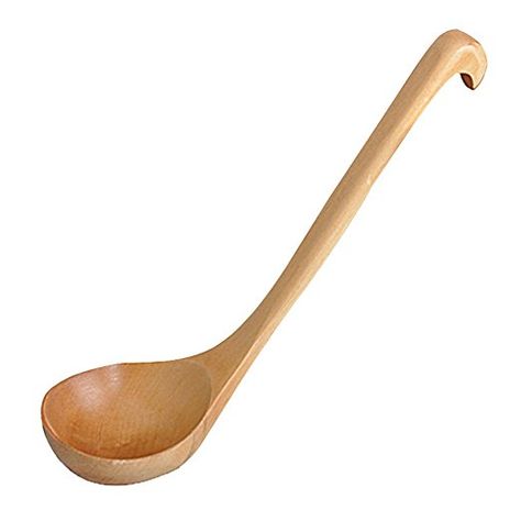 LOHOME Natural Wooden Spoon Classic Wooden Kitchen Soup-ladle International Bamboo Kitchen dinnerware Tools (1 PCS) Kitchen Vocabulary, Flatware Chest, Flatware Holder, Wooden Ladle, Bamboo Kitchen, Flatware Patterns, Wooden Scoop, Flatware Storage, Wooden Kitchen Utensils