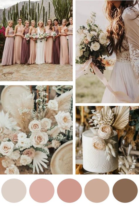 Neutral Wedding Color Schemes, Champagne Wedding Themes, Boho Wedding Colors, Wedding Theme Color Schemes, Champagne Wedding Colors, Wedding Color Pallet, Wedding Motifs, Neutral Wedding Colors, Beige Wedding