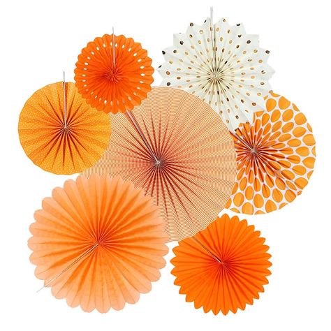 PRICES MAY VARY. Festive Orange Paper Fans Set: Elevate your party décor with our 7 PCS Hanging Orange Paper Fans Decoration. The striking orange color will infuse your event with energy and warmth, creating a vibrant atmosphere that captivates guests. Premium Quality Construction: Crafted from high-quality paper, these hanging fans are sturdy and exquisitely designed for a polished look. The attention to detail ensures a flawless finish that adds a touch of elegance to any setting. Effortless S Paper Floral Backdrop, Red Egg And Ginger Party, Diy Kids Party Favors, Orange Tissue Paper, Flower Party Decorations, Diy Kids Party, Paper Fan Decorations, Festive Party Decorations, Tissue Pom Poms