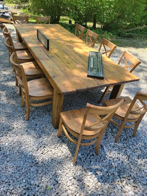 Big Farmhouse Table, Outdoor Long Dining Table, Extra Large Outdoor Dining Table, Outdoor Farm Table Patio, Long Wooden Outdoor Table, Rustic Patio Table, 10 Ft Dining Table, Patio Wood Table, Backyard Table Ideas