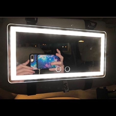 LED Car Visor Vanity Mirror- NEW -  #Car #LED #Mirror #Vanity #visor Led Lights Vanity, Car Visor Mirror, Car Vanity Mirror, Car Makeup, Princess Car, Car Interior Diy, Mirror Car Accessories, Lighted Makeup Mirror, New Car Accessories