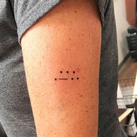 tattoo ideas and designs for moms - morse code tattoo Kid Tattoos For Moms, Kids Initial Tattoos, Popular On Pinterest, Morse Code Tattoo, Mother Tattoos For Children, Mum Tattoo, Twin Tattoos, Dot Tattoos, 4 Tattoo