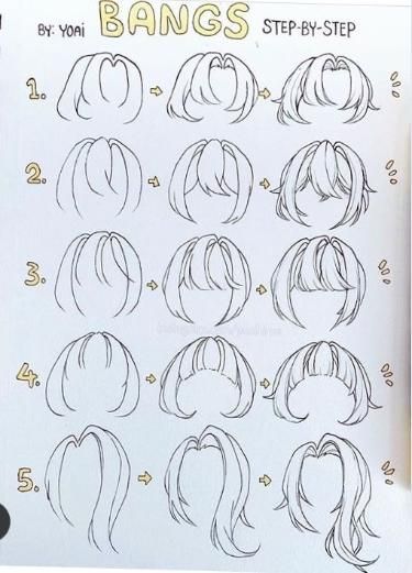 Simple Anime Hair, Front Facing Hair Drawing, How To Draw Manga Hair, Simple Hair Drawing, Hair Drawing Tut, Anime Hair Sketch, Hair Sketch Tutorial, Hair Base Drawing, Anime Hair Reference