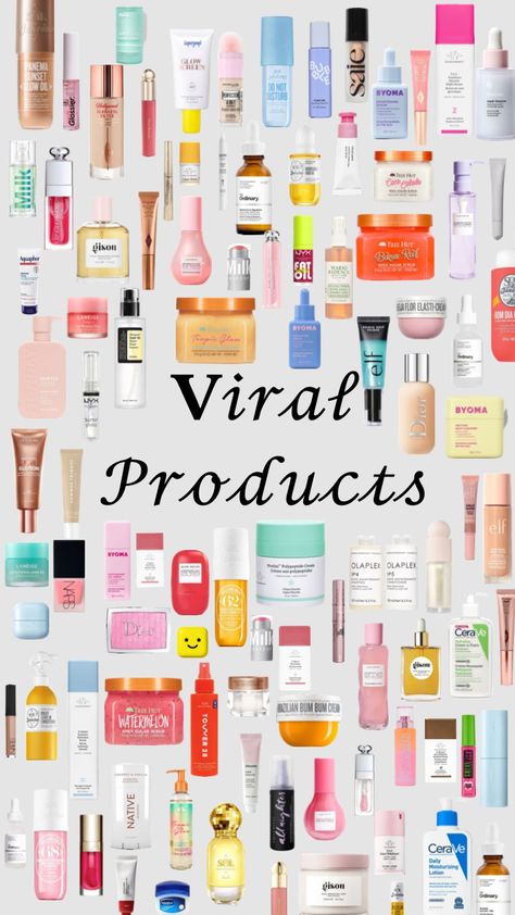 #viral #skincare #makeup #products #selfcare #haircare #beauty #viralskincare #viralmakeup #viralproducts Viral Makeup Products, Cardboard Skincare, Homes Styles, Viral Skincare, Sephora Products, Makeup Collage, Bath Rituals, Christmas Wishlist Ideas, Skin Care Stuff