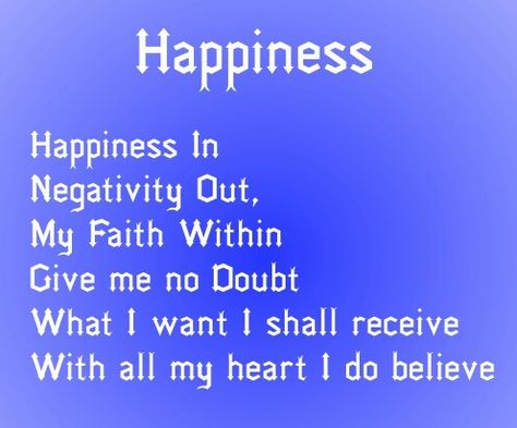 Happiness spell. Can also be used as a chant or mantra instead Mama Pagan Spells For Happiness And Peace, Happiness Spell For Someone Else, Spell For Happiness, Spells For Happiness, Chants And Spells, Morning Chant, Happy Spell, Happiness Spells, Happiness Spell