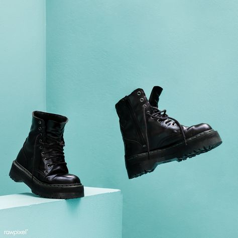 Cool combat boots with blue background | premium image by rawpixel.com / Teddy Rawpixel Slipper Photography, Shoes Reference, Michael Angelo, Shoes Fashion Photography, Shoes Ads, Adidas Shoes Mens, Creative Shoes, Shoes Photography, Kentucky Derby Hats