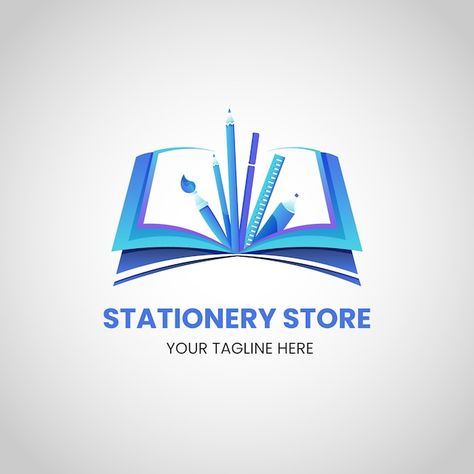 Free vector gradient stationery store lo... | Free Vector #Freepik #freevector #stationery-logo #shop-logo #personal-logo #logo Stationary Logo Design Inspiration, Stationary Logo Ideas, Stationary Shop Design Ideas, Stationery Logo Design Ideas, Stationery Shop Logo, Store Logo Design Ideas, Art Shop Logo, Stationary Logo Design, Stationery Logo Design