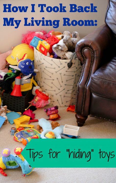 Toys In Living Room, Toy Organization Living Room, Organize Baby Toys, Organize Toddler Toys, Hide Toys, Toddler Toy Storage, Toy Room Storage, Living Room Toy Storage, Large Toy Storage