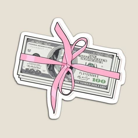 Get my art printed on awesome products. Support me at Redbubble #RBandME: https://www.redbubble.com/i/magnet/Pink-Money-Stack-Sticker-Coquette-Aesthetic-Girly-Luxury-Design-illustration-by-olwethubusiness/166659510.TBCTK?asc=u 2025 Vision Board Stickers, Stickers Aesthetic Journal, Money Stickers Printable, Saving Money Aesthetic Vision Board, Make Money Aesthetic, Stickers For Vision Board, Money Coquette Aesthetic, German Stickers, Aesthetic Stickers For Journal