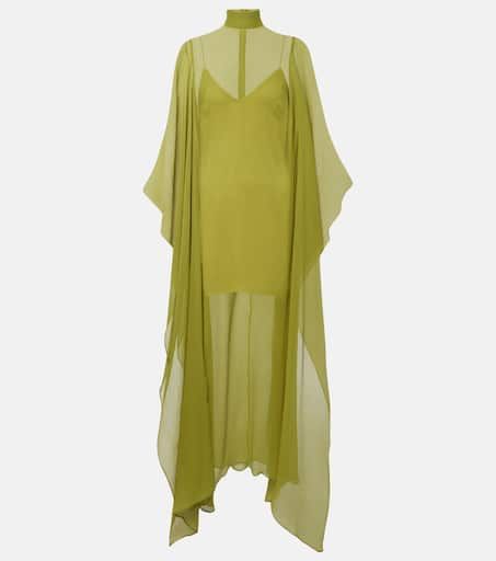 Lanzarote silk chiffon kaftan in green - Taller Marmo | Mytheresa Wedding Kaftan, Taller Marmo, Uzun Boy, Tall Maxi Dress, Chiffon Kaftan, Chiffon Cover Up, Silk Kaftan, Formal Dresses Gowns, Edgy Chic