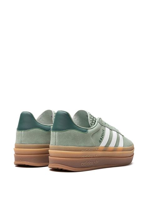 Adidas Gazelle Bold "Silver Green Gum" Sneakers - Farfetch Gazelle Platform, Clothes Lookbook, Adidas Gazelle Bold, Gazelle Bold, Bold Shoes, Shoe Inspo, Swag Shoes, Carrie Bradshaw, Sneakers Outfit