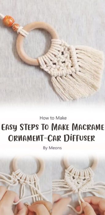 Macrame Car Diffuser, Small Macrame Projects, Diy Oil Diffuser, Diffuser Diy, Car Diffuser Essential Oils, Boho Crafts Diy, Small Macrame, Tutorial Ideas, Macrame Wall Hanging Patterns