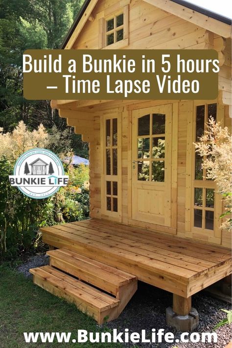 Bunkhouse Ideas Guest Cabin, Bunkie Cabin, Bunkie Life, Bunkie Ideas, Diy Cabins, Tiny House Kits, How To Build A Log Cabin, Diy Cabin, House Shed