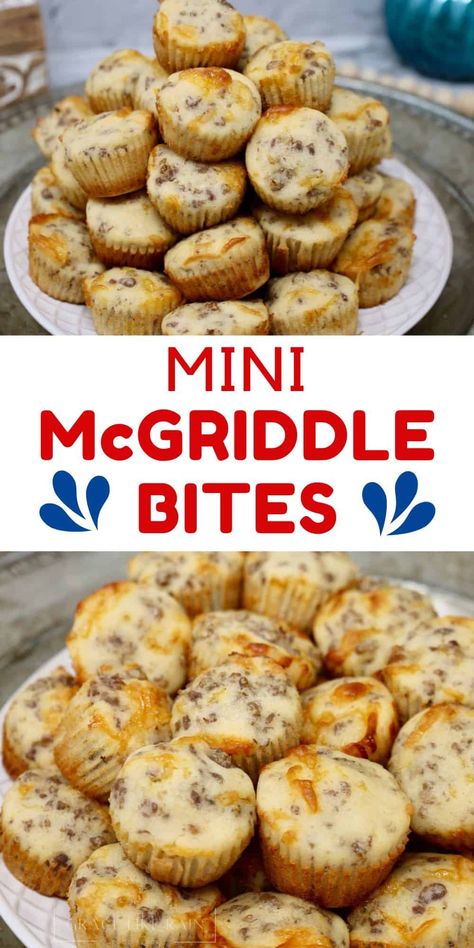 Mini McGriddle Bites Egg Muffin Tins Breakfast, Quick Breakfast Ideas For A Crowd, Easy Breakfast Board, Leftover Meals Ideas, Mini Meals Ideas Healthy, Healthy Quick Breakfast Ideas Kids, Breakfast For Vacation, Mini Muffin Recipes For Kids, Easy Sweet Breakfast Ideas Quick