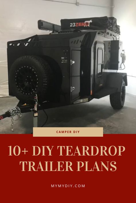 If you can’t afford an RV, try looking into getting a teardrop trailer, or in this case, building your very own. It is a bit time-consuming and difficult but it will make your travels a lot more convenient. Diy Teardrop Trailer With Bathroom, Diy Offroad Trailer, Squaredrop Camper Plans, Taco Trailer, Off Road Teardrop Trailer, Skoolie Ideas, Diy Travel Trailer, Enclosed Trailer Camper, Diy Teardrop Trailer