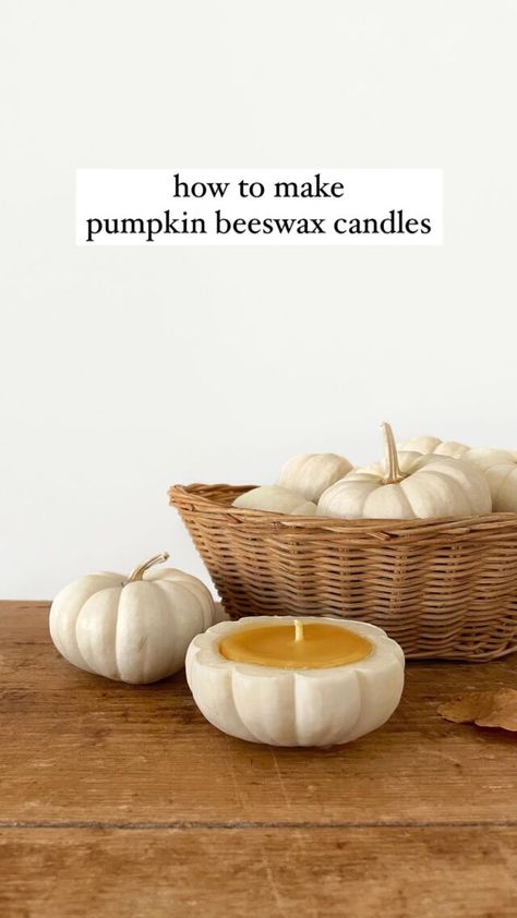 Pumpkin Beeswax Candle, Mini Pumpkin Candle Holders, Pumpkin Candles Diy, November Adult Crafts, Easy Homemade Fall Decorations, Thanksgiving Craft Adult, Adult Fall Crafts Diy, Fall Craft Adult, Diy Halloween Crafts For Adults