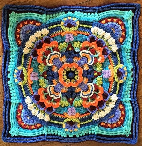 Challenge Yourself With These 9 Advanced Crochet Patterns High Tea Floral Block Crochet, Afghans Crochet Patterns Free, Advanced Crochet Patterns, Motif Mandala Crochet, Motifs Granny Square, Advanced Crochet, Crochet Mandala Pattern, Crochet Motif Patterns, Crochet Cushions