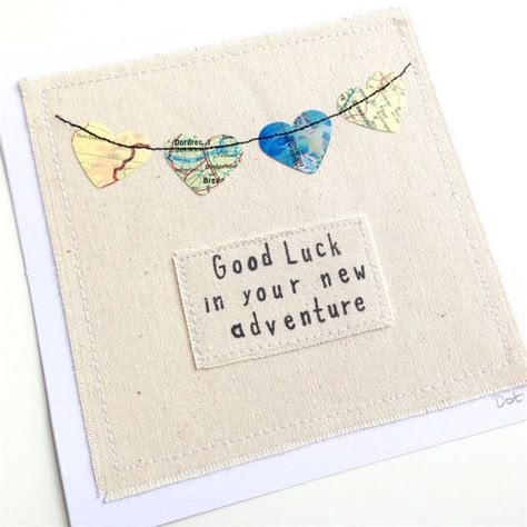 Diy Goodbye Cards, Farewell Greeting Cards, Goodbye Cards, Bon Voyage Cards, Farewell Card, Goodbye And Good Luck, Stitched Paper, Job Cards, Leaving Cards