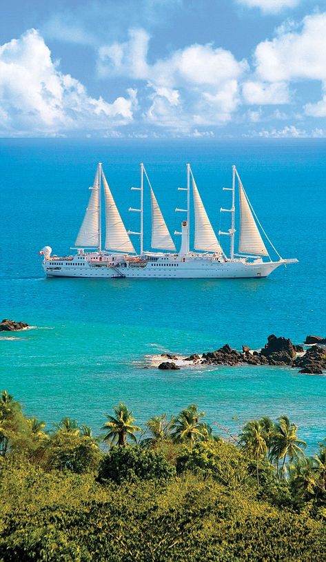 Sailling in style: The 440ft motor yacht Windstar takes a tour of Barbados, St Lucia, Gren... Navi A Vela, Boat Sailing, Sailing Holidays, Private Yacht, Sailing Vessel, Boat Art, Yacht Boat, Falmouth, Tall Ships