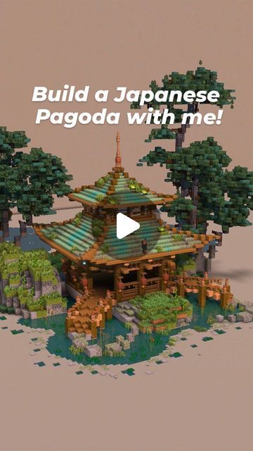 Ara on Instagram: "Minecraft - Frog Temple 🐸  A Japanese inspired pagoda with tropical vibes. This has a copper roof and mossy cobblestone gradient, perfect for a survival base!   Built with @buildsbyara_ @bage_the_builder   Shaders: Complementary   Now available on my Patreon as a Tier 1 build! Follow for more!  #minecraft #minecraftbuilding  #minecraftbuilds #minecraftideas #minecrafthouse #minecraftinspiration #minecrafthouses #minecraftbuilder" Japanese Roof Design Minecraft, Japanese Pagoda Minecraft, Japanese Roof Minecraft, Minecraft Water Temple, Minecraft Pagoda, Japanese Temple Minecraft, Ghibli Minecraft, Minecraft Zen Garden, Base Ideas Minecraft