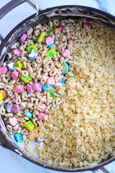 Lucky Charms Treats, Rice Krispies Cereal, Lucky Charms Marshmallows, Lucky Charms Cereal, Lunchbox Treats, Marshmallow Treats, Krispies Treats, Cereal Treats, Rice Crispy Treats