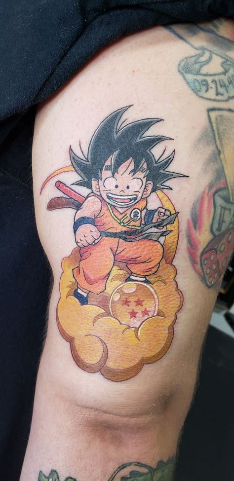 Goku on a nimbus #goku #gokuonanimbus #dragonballtattoo I did @truevisionstattoo in Sylmar California Goku Nimbus Tattoo, Goku Cloud Tattoo, Goku On Nimbus Tattoo, Sleeve Tattoos Dragon, Kid Goku Tattoo, Nimbus Tattoo, Sylmar California, Dragon Ball Z Tattoo, Grey Ink Tattoos