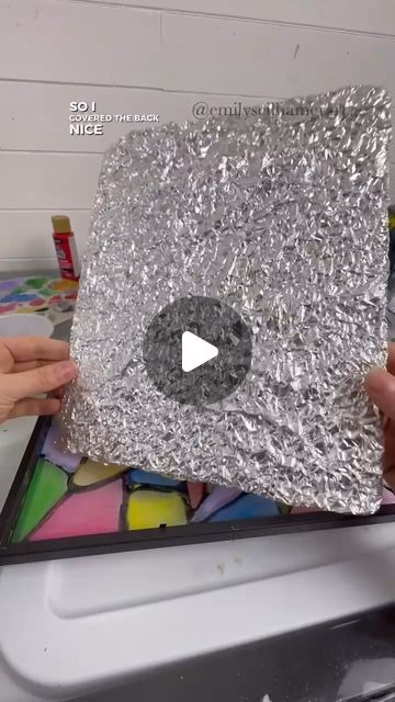 Emily Seilhamer on Instagram: "Tin foil craft HACK! 😱✨#artsandcrafts #crafting #stainedglass #easycrafts #tipsandtricks"