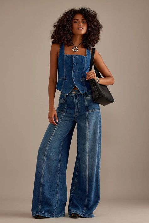 PAIGE Irene Denim Top | Anthropologie UK Anthropologie Aesthetic Outfit, All Denim Look, Jean Types, Anthropologie Clothes, Anthropologie Outfits, Olay Retinol, Denim Photoshoot, Retinol Skincare, Denim Aesthetic