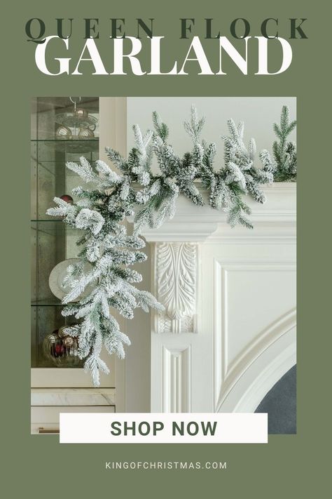 Flocked Christmas Garland, Pre Lit Christmas Garland, White Flocked Christmas Tree, Flocked Garland, White Garland, Artificial Snow, Snow Flock, Artificial Garland, Flocked Christmas Trees