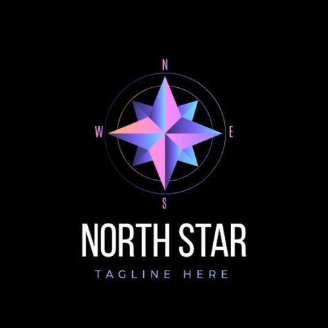 North Star Logo Design, North Star Logo, Start Logo, Peace Logo, Modern Gradient, Wood Badge, Star Logo Design, Fresh Logo, Free Logo Templates