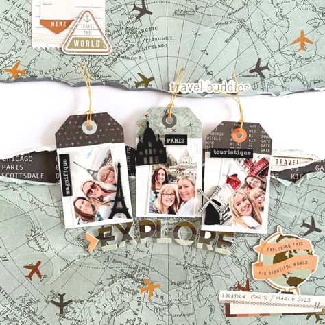 Scrapbooking Vacation, Travel Scrapbook Layouts, Sesame Place, Scrapbook Gallery, Scrapbooking Layouts Travel, Cruise Scrapbook, Travel Scrapbook Pages, Uniquely Creative, Scrapping Ideas