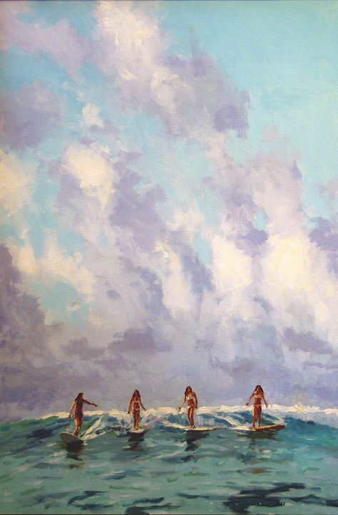 Best Friends by Ronaldo Macedo Paintings To Recreate Inspiration, Oil Painting Wall Art, Art Beach Painting, Nature Painting Inspiration, How To Paint A Wave, Inspirational Pictures Art, Painting Wall Collage, Beach Theme Painting, Surfers Painting